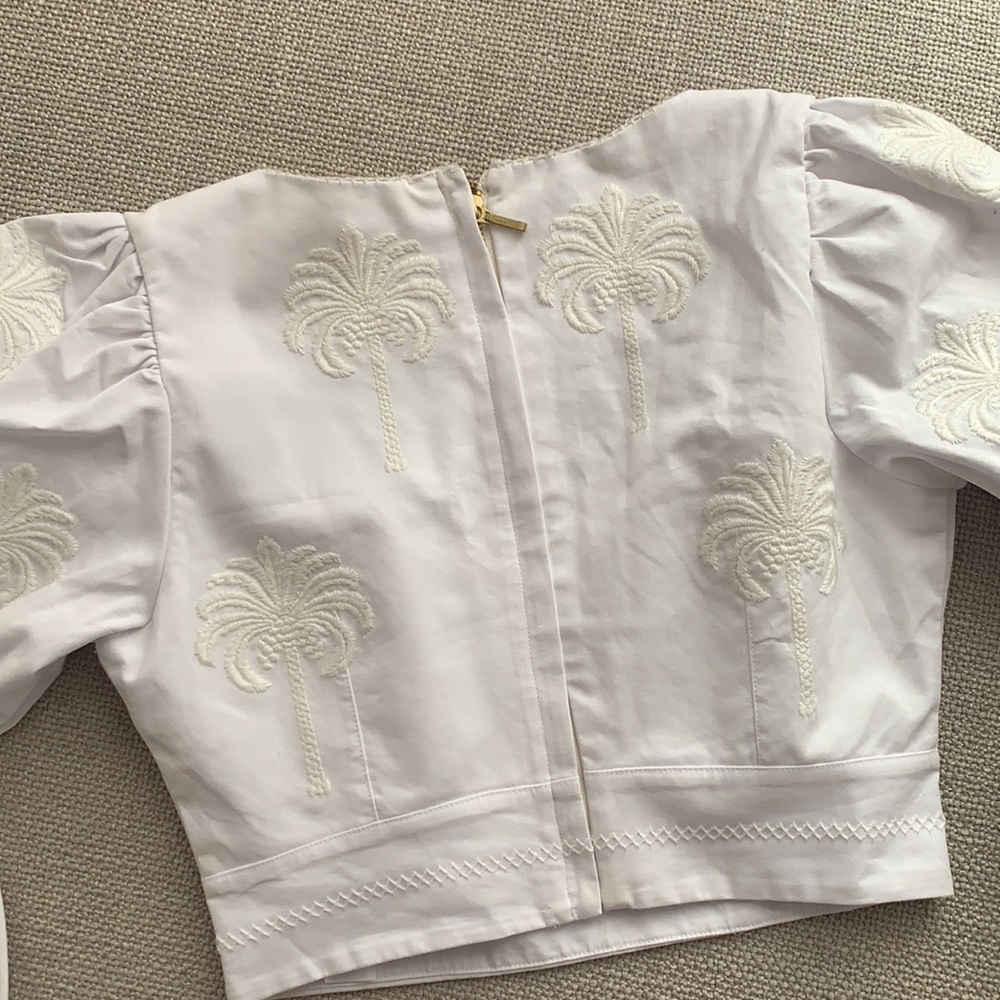 agua bendita violeta cropped white blouse - Picture 6 of 7